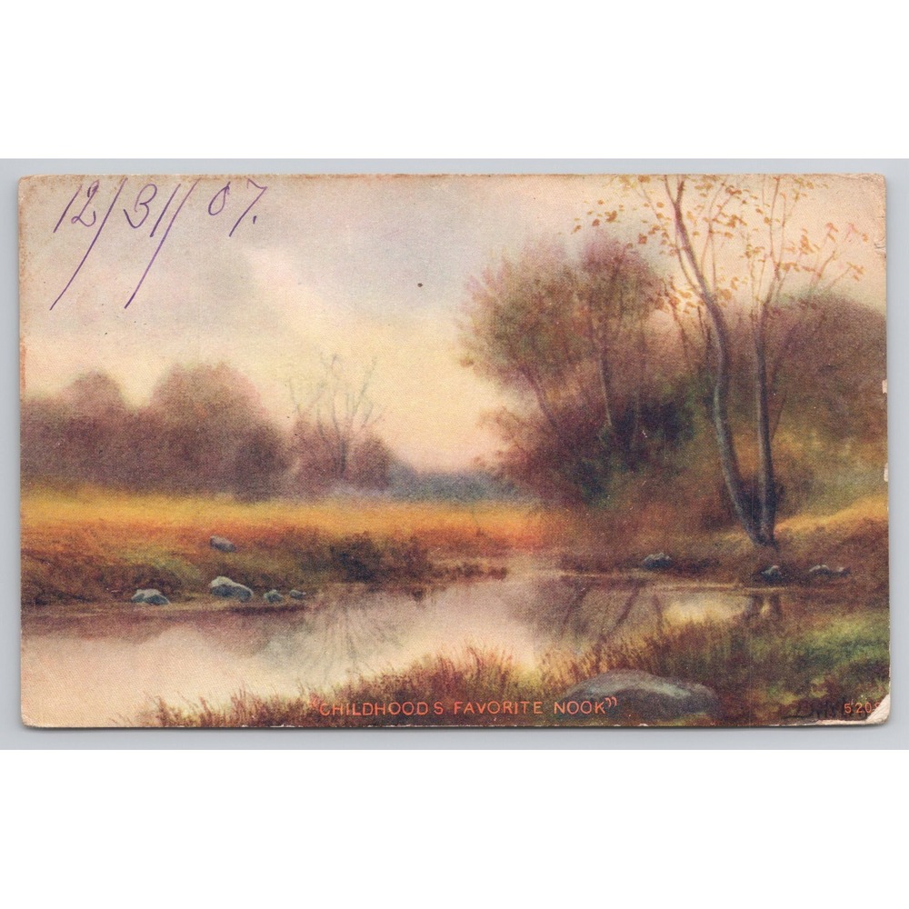 Vintage 1908 Indian Mound Tennessee Postcard Childhoods Favorite Nook Landscape